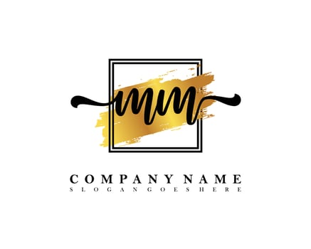 MM Initial handwriting logo concept vector