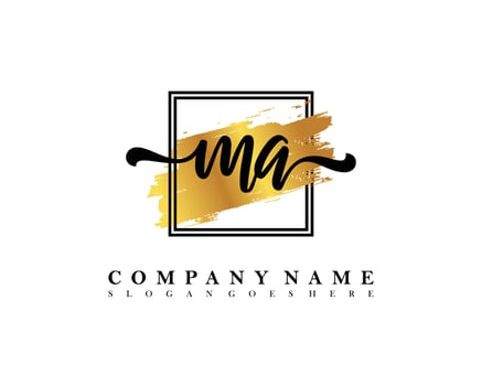 MA Initial handwriting logo concept vector