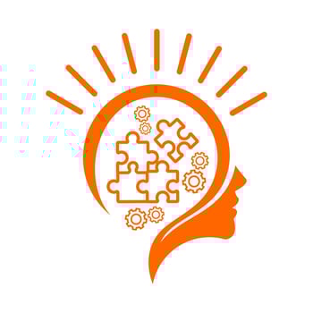 illustration of human head with smart thinking vector