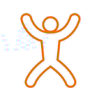 human stick figure icon in gymnastic style vector