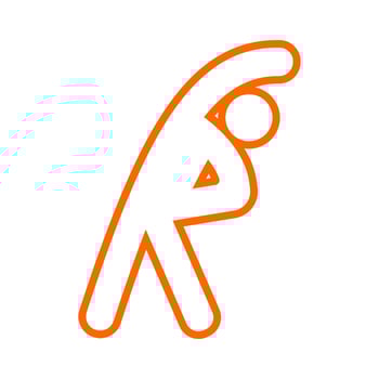 line art icon of stick man, doing gymnastics vector