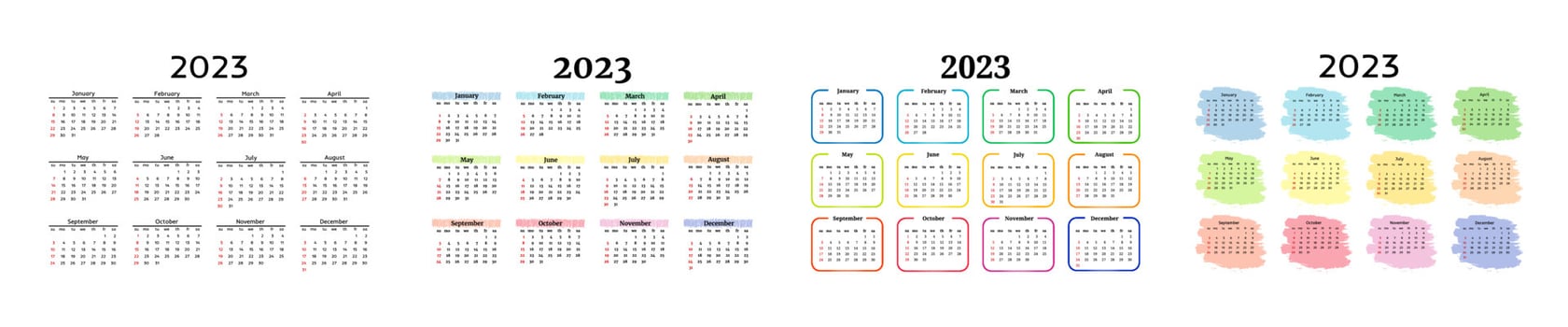 Calendar for 2023 isolated on a white background vector