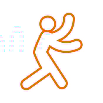 line art icon of stickman, doing self defense vector