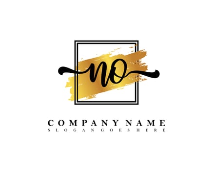 NO Initial handwriting logo concept vector