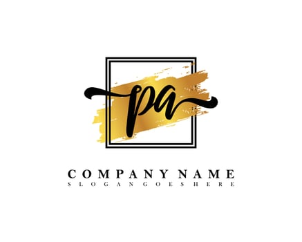 PA Initial handwriting logo concept vector