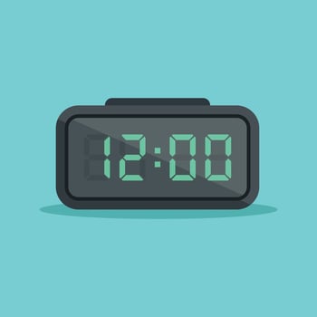 Digital clock number icon illustration in flat style. lcd watch vector illustration on isolated background. Time alarm sign business concept.