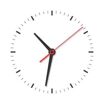Clock icon illustration in flat style. Watch face vector illustration on isolated background. Time alarm sign business concept.