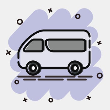 Icon van. Transportation elements. Icons in comic style. Good for prints, posters, logo, sign, advertisement, etc. vector