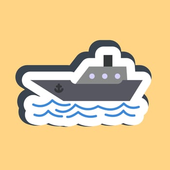 Sticker ship. Transportation elements. Good for prints, posters, logo, sign, advertisement, etc. vector