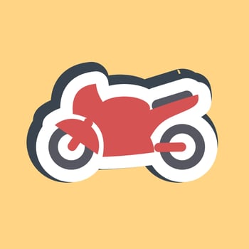 Sticker motorcycle. Transportation elements. Good for prints, posters, logo, sign, advertisement, etc. vector