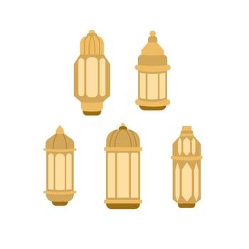 Set Of Islamic Lantern Decoration vector