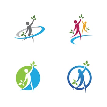 Human character logo sign vector