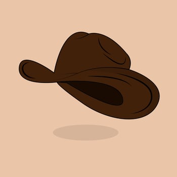 Cute cowboy hat Vector Icon Illustration. cowboy hat Icon Concept Isolated free Vector. Flat Cartoon Style free Vector