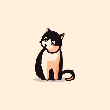 cat looking sideways vector illustration