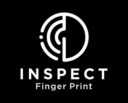 Set Letter I ID Monogram Circle Striped Identity Fingerprint Technology Modern Censor Design Vector