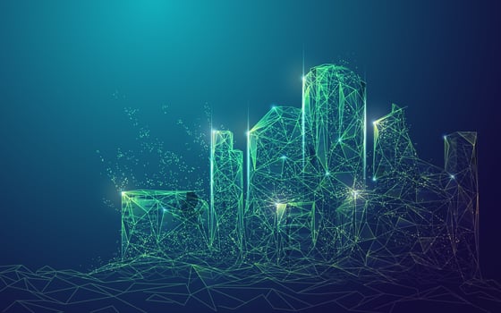 polygon futuristic city vector