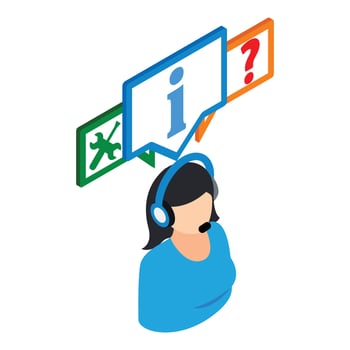 Online consultation icon, isometric style vector