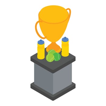 Tennis winner icon, isometric style vector