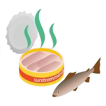 Baltic herring icon, isometric style vector