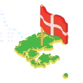 Denmark map icon, isometric style vector