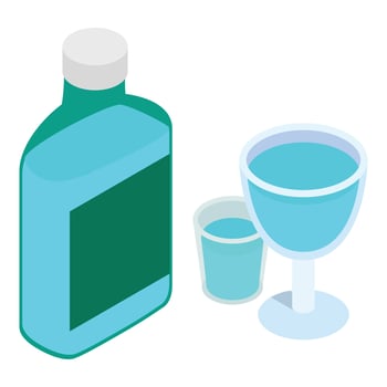 Alcohol drink icon, isometric style vector