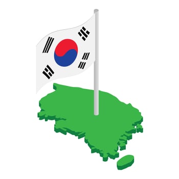 Republic korea icon, isometric style vector