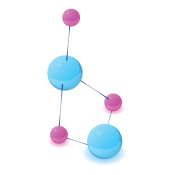Abstract molecule icon, isometric style vector