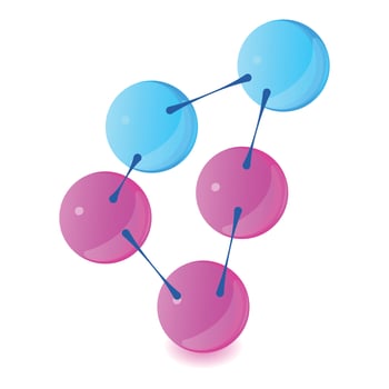 Chemical combination icon, isometric style vector