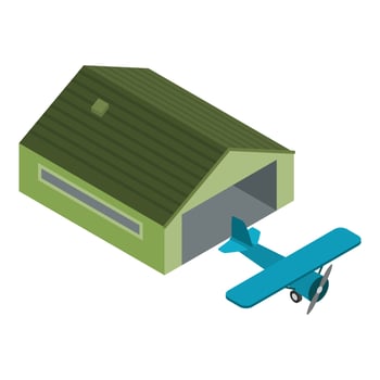 Propeller airplane icon, isometric style vector