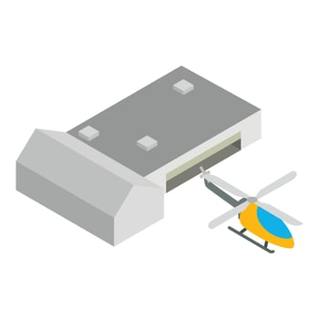 Rotorcraft icon, isometric style vector