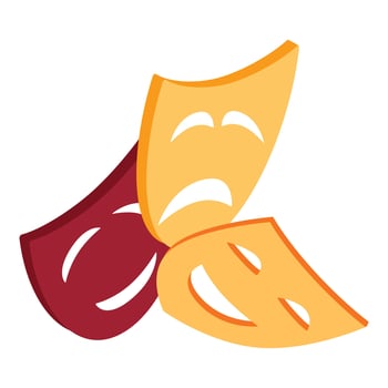 Theatre mask icon, isometric style vector