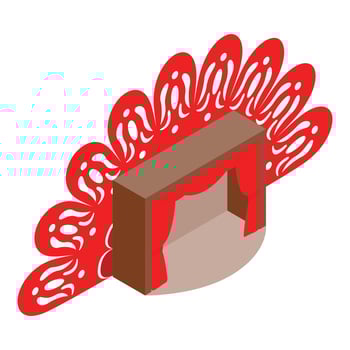 Theater stage icon, isometric style vector