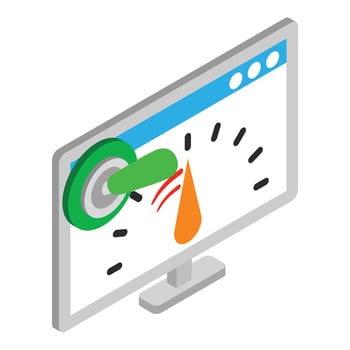 Seo performance icon, isometric style vector