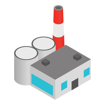 Coal plant icon, isometric style vector