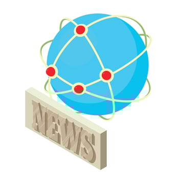 International news icon, isometric style vector