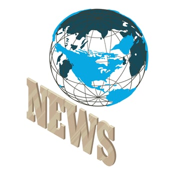 Daily news icon, isometric style vector