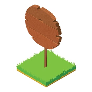 Round roadsign icon, isometric style vector