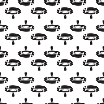 Meat in griddle pattern seamless vector