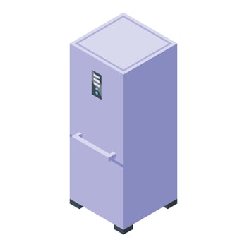Kitchen modern fridge icon, isometric style vector