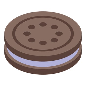 Cookie sandwich icon, isometric style vector
