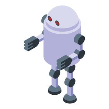 Malware robot icon, isometric style vector