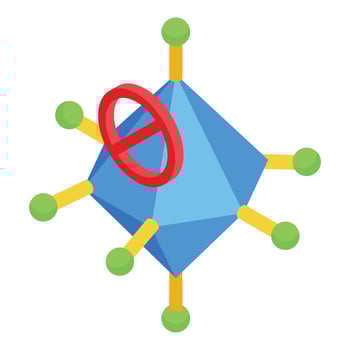 Molecule antibiotic resistance icon, isometric style vector