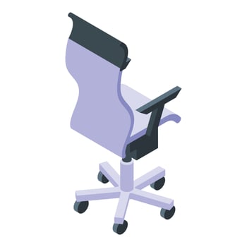 Ergonomic textile chair icon, isometric style vector