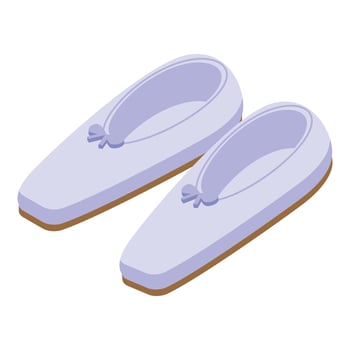 Ballet shoes icon, isometric style vector