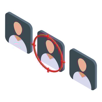 Human resources target icon, isometric style vector