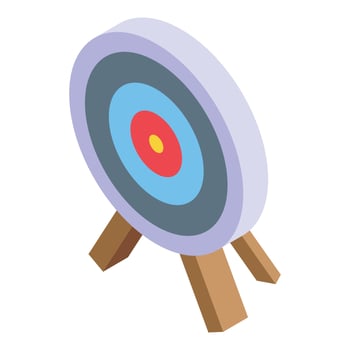 Archer target icon isometric vector. Arrow accuracy shot board vector