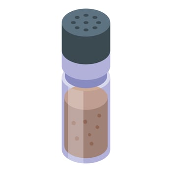 Pepper pot icon isometric vector. Salt food bottle vector