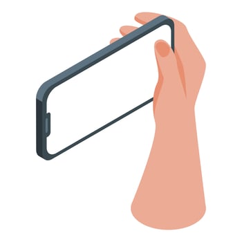 Selfie smartphone icon isometric vector. Phone hand vector