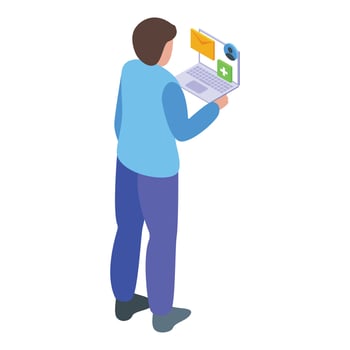 API manager icon isometric vector. Data technology vector