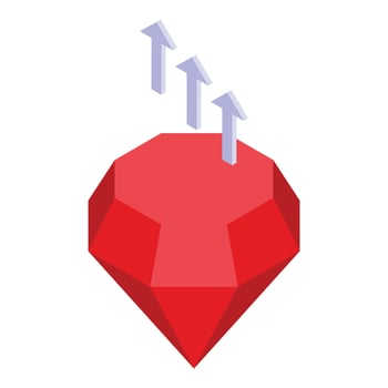 Ruby award icon isometric vector. Trophy diamond vector